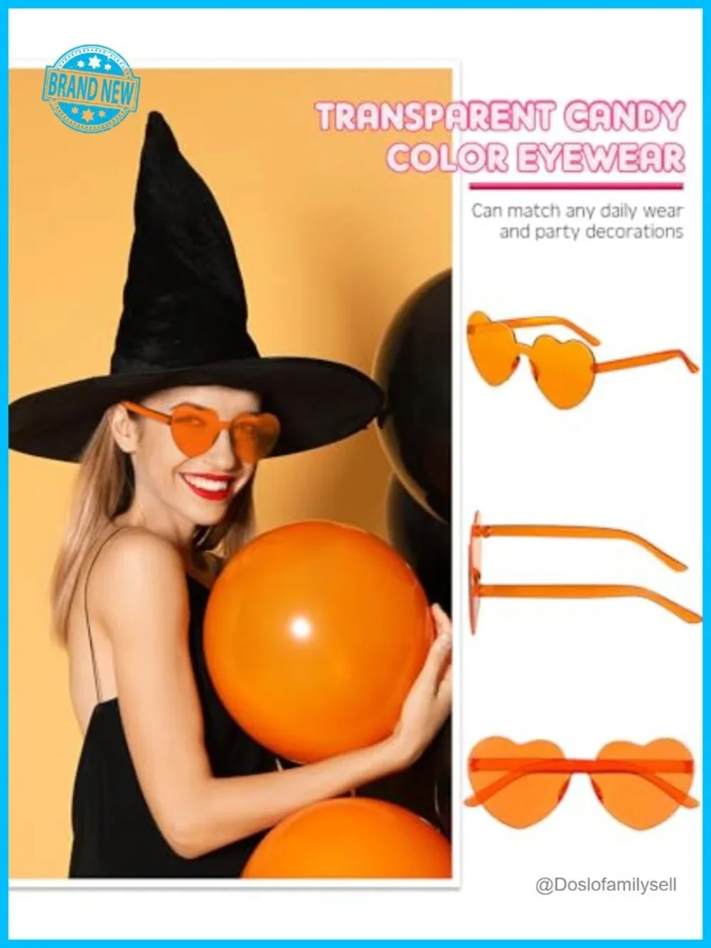 8 Pairs Heart Shaped Rimless Sunglasses Party Favors